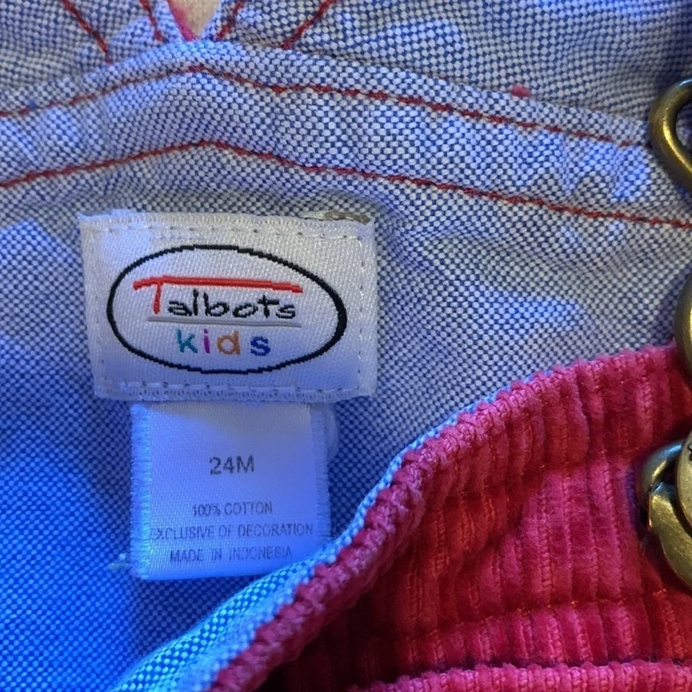 TALBOTS Kids Red Corduroy Overalls, Size 24m - Picture 3 of 6
